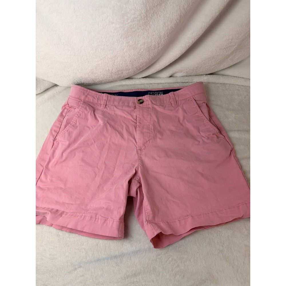 Crown & Ivy Pink Chino Short Motion Flex Twill Flat Front Pockets 34 Golf Preppy